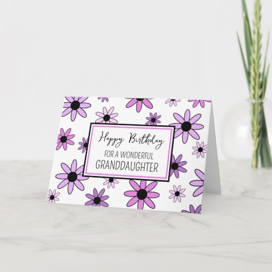 Carte Fleurs violettes Grandgirl Anniversaire (Devant)