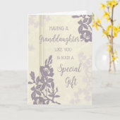 Carte Fleurs violettes Grandgirl Anniversaire (Fleur jaune)