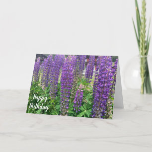 Carte Fleurs violettes Joyeux anniversaire