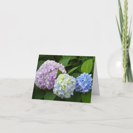 Carte Fleurs violettes rose élégant Hydrangeas (Devant)