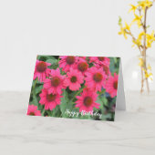 Carte Fleurs violettes roses Anniversaire (Fleur jaune)