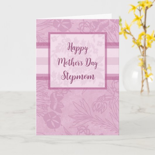 Carte Fleurs violettes Stepmaman Joyeuse fête des mères (Fleur jaune)