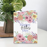 Fleurs vives et élégantes Fête des Mères Feuilles