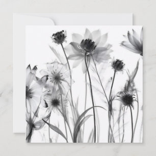 Carte Fleurs X-Ray B&W