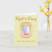 Carte Flight of Fancy-Pigs Flying Past Airplane Window C (Fleur jaune)