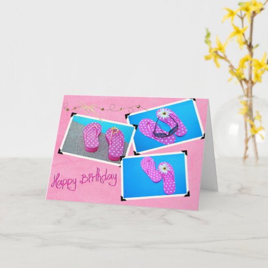 Carte Flip-flops (Fleur jaune)