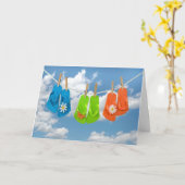 Carte Flip-flops d'anniversaire (Fleur jaune)