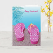 Carte Flip-Flops Par Retraite De Pool (Fleur jaune)