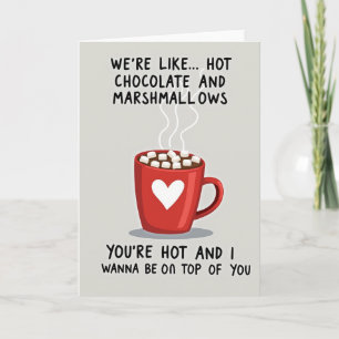 Carte Flirteuse Marshmallow Chocolat Chaud