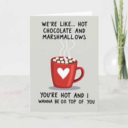 Carte Flirteuse Marshmallow Chocolat Chaud (Devant)