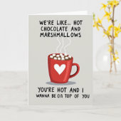 Carte Flirteuse Marshmallow Chocolat Chaud (Fleur jaune)