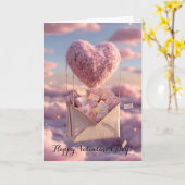 Carte Floating Heart of Love Letters Design Postcard (Fleur jaune)