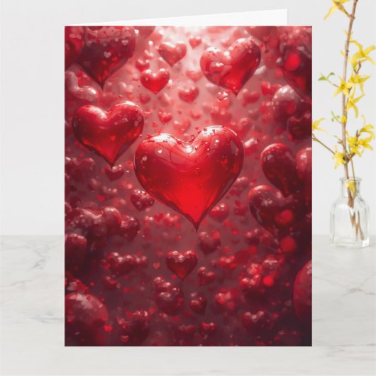 CARTE FLOATING HEARTS (Fleur jaune)