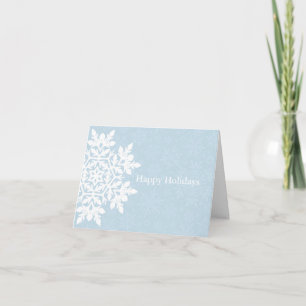 Carte Flocon de neige blanc élégant (bleu givré)