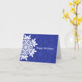 Carte Flocon de neige blanc élégant (Minuit) (Fleur jaune)