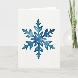 Carte flocon de neige bleu aquarelle