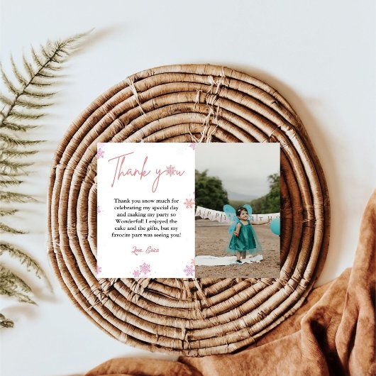 Carte Flocon de neige d'hiverCarte de remerciements d'an