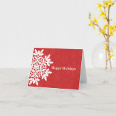 Carte Flocon de Neige Élégant Blanc (Cranberry) (Fleur jaune)