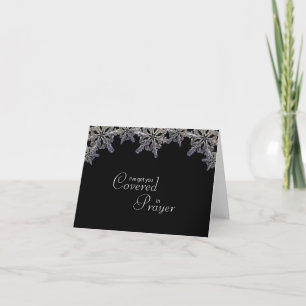 Carte Flocon de neige en cristal noir et blanc couvert d