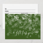 Carte Flocon de neige Noir Blanc Élégant Noël (Devant / Derrière)