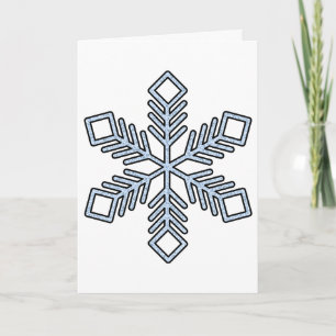 Carte Flocon de Neige Pailleté - Branches Bleu Bébé