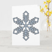 Carte Flocon de Neige Pailleté - Branches Bleu Bébé (Fleur jaune)