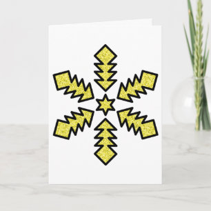 Carte Flocon de neige scintillant - Étoile jaune