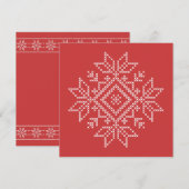 Carte Flocon de neige tricoté nordique de vacances de No (Devant / Derrière)