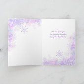 Carte flocon de neige violet clair et coeur étincelant (Intérieur)