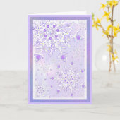 Carte flocon de neige violet clair et coeur gelé (Fleur jaune)