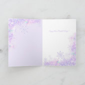 Carte flocon de neige violet clair et cœur givré (Intérieur)