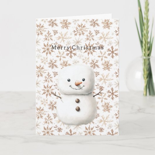 Carte Flocons de crème Bonhomme de neige Noël mignon (Devant)