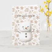 Carte Flocons de crème Bonhomme de neige Noël mignon (Fleur jaune)