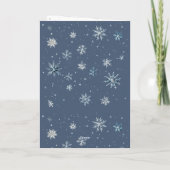 Carte Flocons de neige argentés bleus d'hiver Noël (Dos)