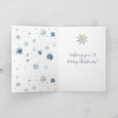 Carte Flocons de neige argentés bleus d'hiver Noël (Intérieur)
