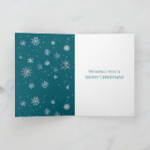 Carte Flocons de neige bleu clair de Noël  (Intérieur)