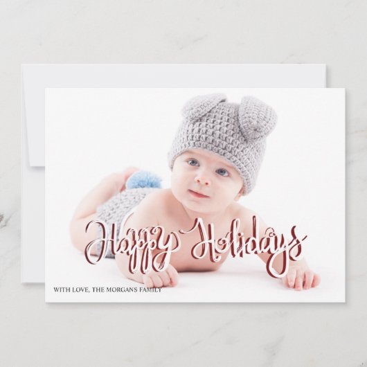 Carte Flocons de neige dorés Joyeuses Fêtes Photo (Devant)