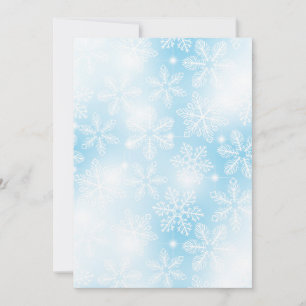 Carte Flocons de neige et lumières sur fond bleu