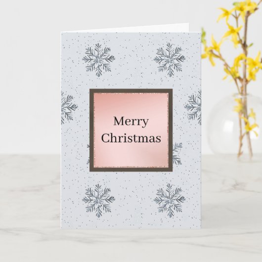 Carte Flocons de neige Glitz argent Noël (Fleur jaune)