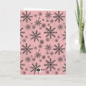 Carte Flocons de neige rose, marron.blanc (Dos)
