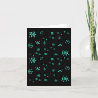 Carte Flocons de Neige Verts Mignons Saison de Noël