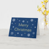 Carte Flocons de Noël Joyeux Noël Bleu Vide (Fleur jaune)