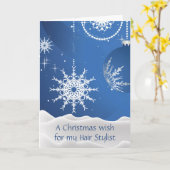 Carte Flocons de Noël pour Coiffeuse (Fleur jaune)