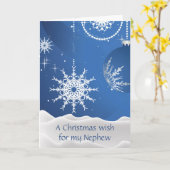 Carte Flocons de Noël pour Neveu (Fleur jaune)