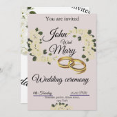 Carte Flora Faire-part de mariage (Devant / Derrière)