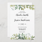 Carte Flora Verde Invitación (Devant / Derrière)