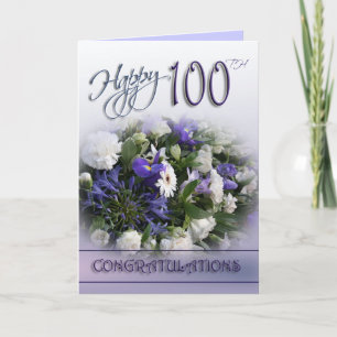 Carte Floral 100th Birthday Félicitations Card