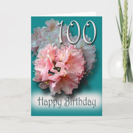 Carte Floral 100th Birthday Félicitations Card (Devant)