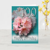 Carte Floral 100th Birthday Félicitations Card (Fleur jaune)