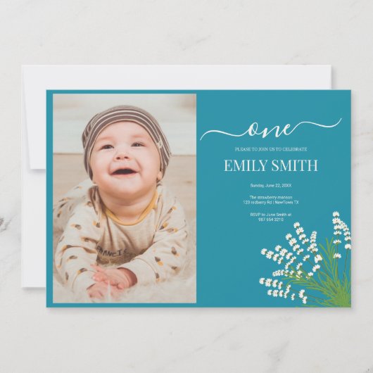 Carte Floral 1er anniversaire (Devant)